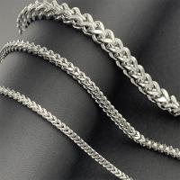 Rozsdamentes acélból készült ékszerek Chain, 304 rozsdamentes acél, csiszolt gép, divat ékszerek & DIY & egynemű & különböző méretű a választás, az eredeti szín, 5m/Bag, Által értékesített Bag