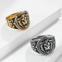 Stainless Steel Finger Ring 304 Stainless Steel Lion polished fashion jewelry & Unisex 19mm Sold By PC