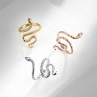 304 Stainless Steel Cuff Finger Ring Snake polished fashion jewelry & for woman 31.50mm Sold By PC