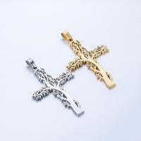Stainless Steel Cross Pendants, 304 Stainless Steel, Vacuum Ion Plating, fashion jewelry & for man, more colors for choice, 54x31.50mm, Sold By PC