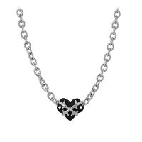 Tibetan Style Jewelry Necklace, 314 Stainless Steel, with Tibetan Style pendant, with 1.96inch extender chain, Heart, oval chain & for woman, Length:Approx 15.3 Inch, Sold By PC