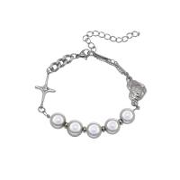 Kunststoff -Armband, mit Kunststoff Perlen, mit Verlängerungskettchen von 1.96inch, Kreuz, Modeschmuck & unisex, Länge:ca. 6.7 ZollInch, verkauft von PC