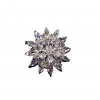Cubic Zirconia Brooch, Brass, Snowflake, silver color plated, Unisex & micro pave cubic zirconia, nickel, lead & cadmium free, 33mm, 10PCs/Lot, Sold By Lot