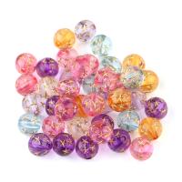 Acrylic Jewelry Beads Round printing DIY mixed colors 9.80mm Sold By Bag