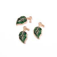 Tibetan Style Enamel Pendants, Leaf, mixed colors, 19x10mm, Sold By PC