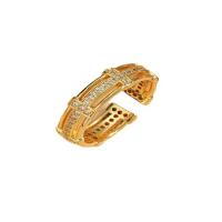 Cubic Zirconia Micro Pave Brass Ring, plated, Adjustable & micro pave cubic zirconia & for woman, more colors for choice, 17mm, Sold By PC