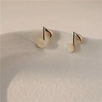 Zinc Alloy Stud Earring with Cats Eye zinc alloy post pin plated for woman golden 5-30mm Sold By Pair