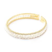 Brass Cuff Bangle with Acrylic plated for woman & with rhinestone mixed colors 55-65mm Sold By PC