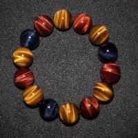 Natural Tiger Eye Bracelets, Unisex & radiation protection, mixed colors, Length:Approx 21 cm, Sold By PC