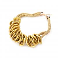 CCB Necklaces Copper Coated Plastic with Silk & Zinc Alloy for woman 50mm Length 53 cm Sold By PC