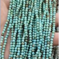 Perles turquoises, turquoise, Rond, DIY, vert, 3mm, 120PC/brin, Vendu par Environ 38 cm brin