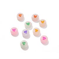 Acrylic Jewelry Beads, Flat Round, DIY & luminated & enamel, more colors for choice, 4x7mm, Approx 200PCs/Bag, Sold By Bag