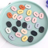 Resin 2-Hole Button, DIY & enamel, more colors for choice, 19x26mm, Sold By PC