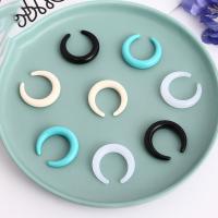 Acrylic Pendants, Moon, DIY & no hole, more colors for choice, 35mm, Sold By PC