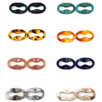 Ακρυλικό Η σύνδεση Ring, DIY, περισσότερα χρώματα για την επιλογή, 21x35mm, Περίπου 288PCs/τσάντα, Sold Με τσάντα