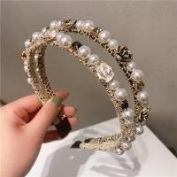 Hair Bands, Plastic, with Resin Rhinestone & Plastic Pearl & Tibetan Style, gold color plated, for woman & enamel, more colors for choice, Inner Diameter:Approx 160mm, Sold By PC
