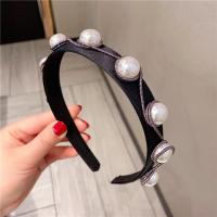 Hair Bands, Plastic, with Velveteen & Plastic Pearl, vintage & for woman, silver color, 20mm, Inner Diameter:Approx 160mm, Sold By PC