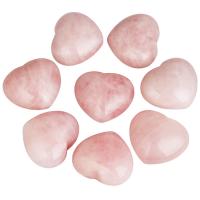 quartz rose décoration d'objet artisanal, coeur, 26x40x45mm, Vendu par PC