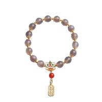 Agate βραχιόλι κοσμήματα, Purple Agate, με Ορείχαλκος, κοσμήματα μόδας & για τη γυναίκα, 8mm, Sold Per Περίπου 5.51-6.3 inch Strand