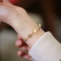 Hetian Jade Beten Perlen Armband, mit Messing, Modeschmuck & verschiedene Stile für Wahl & für Frau, 6x7mm, verkauft per ca. 4.72-7.09 ZollInch Strang