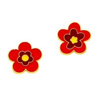 Enamel Brooch, Tibetan Style, Flower, gold color plated, Unisex & different styles for choice, nickel, lead & cadmium free, 28x28mm, 10PCs/Lot, Sold By Lot