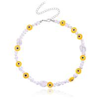 Evil Eye Jewelry Necklace Plastic Pearl with Plastic fashion jewelry & for woman 10mm Length Approx 13.7 Inch Sold By PC