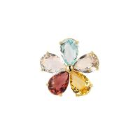 Cubic Zirconia Brooch, Brass, Flower, plated, micro pave cubic zirconia & for woman, more colors for choice, nickel, lead & cadmium free, 21x21mm, Sold By PC