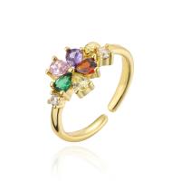 Mesing Pljuska prst prsten, zlatna boja pozlaćen, Podesiva & različitih stilova za izbor & micro utrti kubni cirkonij & za žene, 18mm, Prodano By PC