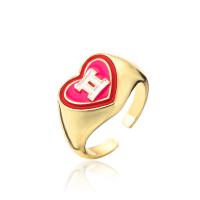 Sárgaréz Mandzsetta Finger Ring, arany színű aranyozott, Állítható & A csillagkép minta & különböző stílusokat a választás & a nő & zománc, több színt a választás, 18mm, Által értékesített PC