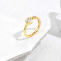 Cubic Zircon Brass Finger Ring gold color plated Adjustable & micro pave cubic zirconia & for woman 17-19mm Sold By PC