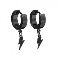 Huggie Hoop Drop Earring 304 Stainless Steel Lightning Symbol Vacuum Ion Plating fashion jewelry & Unisex Sold By Pair