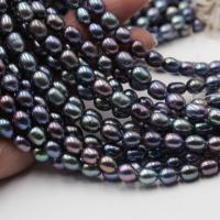 Perlas Arroz Freshwater, Perlas cultivadas de agua dulce, Bricolaje, 7-8mm, Vendido para aproximado 36-38 cm Sarta