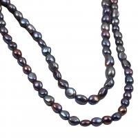 Keishi ferskvandskulturperle Beads, Ferskvandsperle, du kan DIY, sort, Solgt Per 36-38 cm Strand