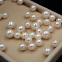 Perles de nacre rondes de culture d'eau douce, perle d'eau douce cultivée, DIY, blanc, Vendu par PC