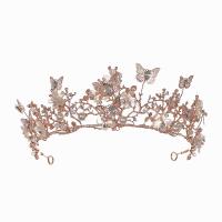Bridal Tiaras Zinc Alloy with Crystal & Plastic Pearl plated for woman mixed colors Sold By PC