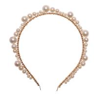 Hair Bands Zinc Alloy with Plastic Pearl for woman mixed colors 120mm Sold By PC