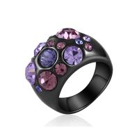 Rhinestone палец кольцо, цинковый сплав, Другое покрытие, Мужская & со стразами, Много цветов для выбора, 17mm, продается PC