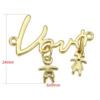 Brass Jewelry Pendants, gold color plated, fashion jewelry & DIY & for woman, golden, 24mm, Hole:Approx 2mm, 10PCs/Lot, Sold By Lot