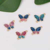 Zinc Alloy Connector Butterfly gold color plated DIY & enamel & 1/1 loop nickel lead & cadmium free Sold By PC