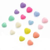 Opaque Acrylic Beads, Heart, DIY, more colors for choice, 12x11mm, Approx 75PCs/Bag, Sold By Bag