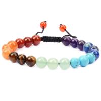 Gemstone Bracelets, Natural Stone, Round, different materials for choice & Unisex, more colors for choice, 8mm, Length:Approx 7.5 Inch, Sold By PC