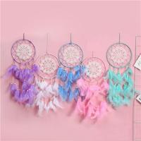 Fashion Dream Catcher Iron with Lace & Feather & Wood Round handmade for woman nickel lead & cadmium free Length 17.72 Inch Sold By PC
