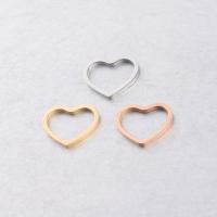 Stainless Steel Heart Pendants, 304 Stainless Steel, Vacuum Ion Plating, fashion jewelry & polished & DIY & Unisex, more colors for choice, 15x13x1.50mm, Sold By PC