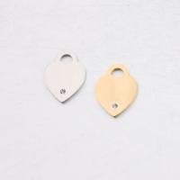 Stainless Steel Heart Pendants, 304 Stainless Steel, Vacuum Ion Plating, fashion jewelry & polished & DIY & Unisex & with rhinestone, more colors for choice, 21.50x16mm, Sold By PC