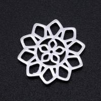 Stainless Steel Flower Pendant, 304 Stainless Steel, Vacuum Ion Plating, fashion jewelry & polished & DIY & Unisex, more colors for choice, 15x15mm, 5PCs/Bag, Sold By Bag