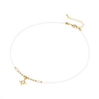 Sweater Chain Necklace Brass with Seedbead with 1.97inch extender chain gold color plated fashion jewelry & for woman & with rhinestone nickel lead & cadmium free Length Approx 13.78 Inch Approx 17.72 Inch Approx 21.65 Inch Sold By PC