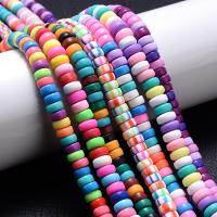 Polymer Ton Perlen , Abakus,Rechenbrett, DIY, gemischte Farben, 4x7mm, verkauft per ca. 15 ZollInch Strang
