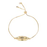 Brass Bracelet & Bangle, 18K gold plated, with letter pattern & for woman, nickel, lead & cadmium free, Length:Approx 8.6 Inch, Sold By PC