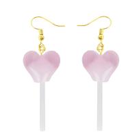 Resin Earring with Zinc Alloy Lollipop for woman Sold By Pair
