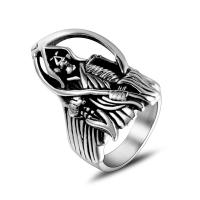 Titantium Steel δάχτυλο του δακτυλίου, Titanium Steel, γυαλισμένο, για άνδρες και γυναίκες & διαφορετικό μέγεθος για την επιλογή & κοίλος, αρχικό χρώμα, Sold Με PC